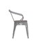 Emma and Oliver Alva Metal Indoor-Outdoor Stacking Chair with Vertical Slat Back, Arms and All-Weather Polystyrene Seat